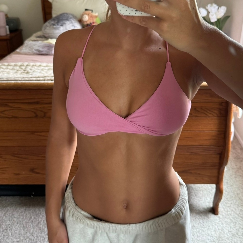Dfyne vision twist front sports bra lotus pink small